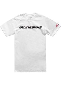 Alpinestars Linear Wordmark 2.0 CSF, t-shirt , kleur: Wit/Zwart/Rood , maat: XXL