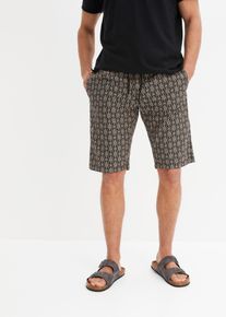 bonprix Bermudy chino z domieszką lnu, beżowy, 54