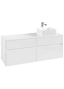 Villeroy & Boch Villeroy und Boch Collaro Waschtischunterschrank C04700DH 140 x 54,8 x 50 cm, Waschtisch rechts, Glossy White