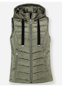 Heine Damen Steppweste mit abnehmbarer Kapuze in khaki ,Gr&ouml;&szlig;e 34, Witt, 100% Polyester. Wattierung: 100% Polyester. Kapuzenfutter: 100% Polyester