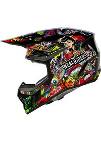 O Neal ONeal 3SRS Crank, casco cross bambini , colore: Opaco Nero/Rosso/Verde/Giallo , dimensione: M