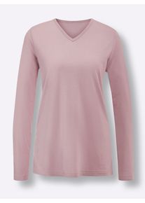 wäschepur Dames Pyjama-Shirt in mauve ,maat 36/38, Witt, 50% Katoen, 50% Modal