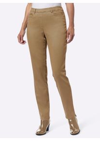 Dames Jeans van twill in camel ,maat 36, WITT, 97% Katoen, 3% Elastan