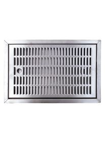 ich-zapfe Tropfblech, Abtropfblech, Tropfschale - CNS zum Einlassen 440 mm x 240 mm inkl. Ablaufstutzen