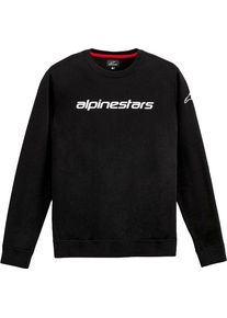 Alpinestars Linear Crew Fleece V3, sweatshirt , color: Black/White , size: XXL