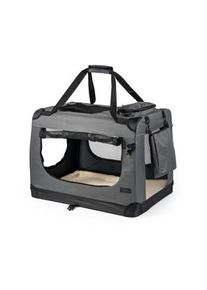 Lionto Hundetransportbox - faltbar - grau M