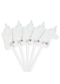 FOLDZILLA Steckenpferd Steckenpferde 5er Set Einhorn Regenbogen Ausmalen