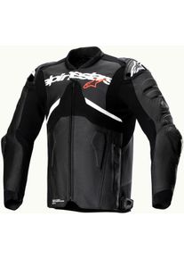 Alpinestars Atem V5, veste en cuir , couleur: Noir/Blanc , taille: 52