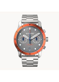 deTomaso Men's Watch - Orange Gray - Chronograph, case made of surgical steel, sapphire-hardened mineral glass, metal strap, 42mm diameter, Japanese quartz