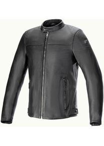 Alpinestars Blacktrack, leather jacket , color: Black/Black , size: XXL