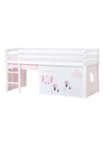 Hoppekids Hochbett »ECO Dream, Kinderbett, Spielbett, Halbhohes Bett aus Massivholz«, inkl. Vorhang-Set Creator, Bettgrösse & Matratze wählbar