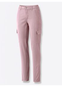 Dames Cargobroek met 2 zakken achter in mauve ,maat 36, WITT, 98% Katoen, 2% Elastan