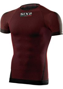 Sixs TS1, functioneel shirt korte mouwen unisex , kleur: Donkerrood/Zwart , maat: 3Xl/4XL