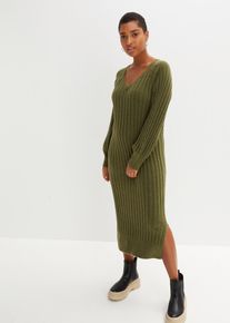 Gebreide jurk - groen - maat 56/58 (3XL) - bonprix