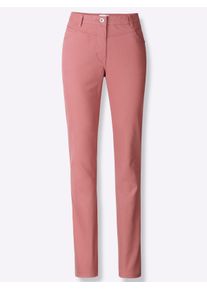 Dames Broek met pasvormpas achter in rozenhout ,maat 20, WITT, 96% Katoen, 4% Elastan