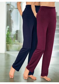 feel good Dames Broeken in marine + bordeaux ,maat 24/25, Witt, 70% Polyester, 30% Viscose