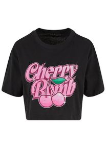 Miss Tee Koszulka oversize 'Cherry Bomb' dla kobiet zielony / różowy / czarny / biały Rozmiar XXXL