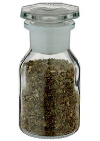 Idee voor een glazen kruidenpotje: schuine schouders nauwe hals 50 ml helder ...