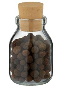 Idee voor een glazen kruidenpotje: Glazen pot met kurk rond 50 ml helder incl...