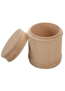 Ronde beukenhouten kist met deksel Ø 9cm, hoogte 11cm