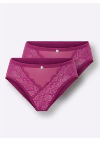 wäschepur Dames Jazzpants in magenta ,maat 36/38, Witt, 80% Polyamide, 20% Elastan