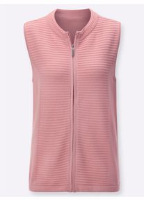 Dames Mouwloos vest met glad rugpand in rozenkwarts ,maat 40, WITT, 50% Katoen, 50% Polyacryl