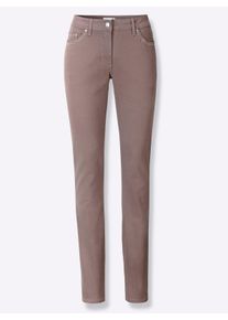 Damen 5-Pocket-Hose in Baumwoll-Stretch-Qualität in dunkeltaupe ,Größe 36, WITT, 96% Baumwolle, 4% Elasthan
