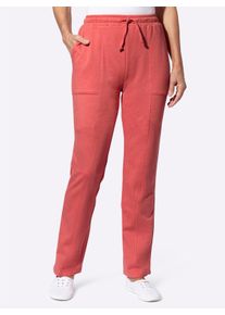 Dames Jerseybroek van binnen opgeruwd in grapefruit gemêleerd ,maat 36, WITT, 50% Katoen, 50% Polyester