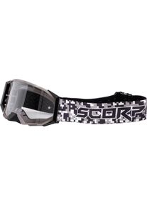 Scorpion MX Camo S24, occhiali , colore: Nero/Bianco/Grigio Trasparente , dimensione: 173