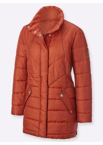 Dames Gewatteerde jas met opstaande kraag in roestrood ,maat 36, WITT, 100% Polyester. Wattering: 100% Polyester