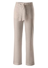 Damen Palazzohose mit Bindegürtel in beige ,Größe 36, WITT, 55% Leinen, 45% Baumwolle