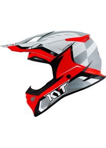 KYT Skyhawk Glowing, kruishelm , kleur: Wit/Lichtgrijs/Rood/Zwart , maat: M
