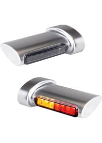 Heinz Bikes Winglets, 3in1 achterlicht/richtingaanwijzer , kleur: Mat-Verchroomd