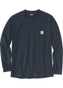 Carhartt Flex Pocket, t-shirt lange mouw , kleur: Donkerblauw (I26) , maat: M