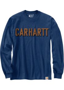 Carhartt Workwear Logo, lange mouw , kleur: donkerblauw/bruin , maat: XL
