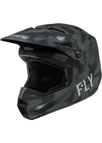 Fly Racing Kinetic S.E. Tactic, casque cross pour enfants , couleur: Mat Noir/Gris Foncé , taille: YL
