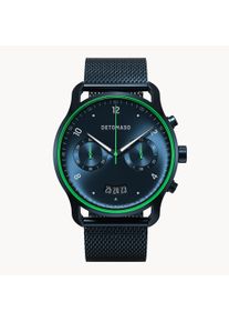 deTomaso Men's Watch - Dark Blue - Chronograph, Case made of Surgical Steel, Sapphire-Hardened Mineral Glass, Mesh Strap, 42mm Diameter, Japanese Quartz