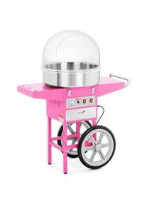 ROYAL CATERING - Machine a Barbe a Papa Acier Inox Pro + Coupole + Chariot Roues