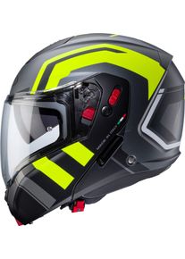 CABERG Horus X Road, flip up helmet , color: Matt Grey/Black/Neon-Yellow , size: XS