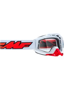 FMF Goggles PowerBomb, Beskyttelsesbriller , farve: Hvid/Neonrød Klar