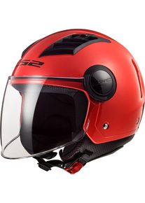 LS2 OF562 Airflow, casque à jet , couleur: Rouge , taille: XXS