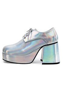 Pleaser 70's Platform Shoes Men silver