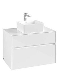 Villeroy & Boch Villeroy und Boch Collaro Waschtischunterschrank C03700DH 80 x 54,8 x 50 cm, Waschtisch mittig, Glossy White