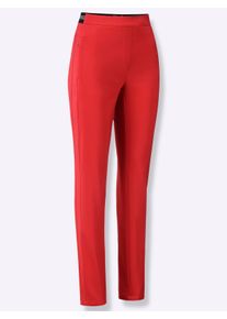 Damen Schlupfhose mit Rei&szlig;verschluss-Taschen in rot ,Gr&ouml;&szlig;e 36, WITT, 59% Baumwolle, 37% Polyester, 4% Elasthan