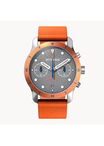 deTomaso Men's Watch - Orange Gray - Chronograph, case made of surgical steel, sapphire-hardened mineral glass, Ocean Plastic strap, 42mm diameter, Japanese