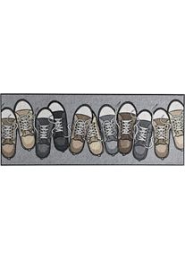 Salonloewe unisex Voetmat in grijs/naturel ,maat 40x60 cm, Witt, 100% Polyamide. Achterzijde: 100% Elastiek