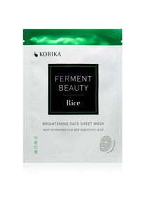 KORIKA FermentBeauty Brightening Face Sheet Mask with Fermented Rice and Hyaluronic Acid maschera viso illuminante in tessuto con riso fermentato e ac