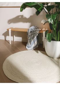 benuta Pure Tapis de jute Jutta Ivoire diamètre 80 cm rond