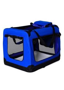 Lionto Hundetransportbox - faltbar - blau XL