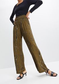 Pantalon palazzo à imprimé batik - vert - taille 38 - Viscose - bonprix